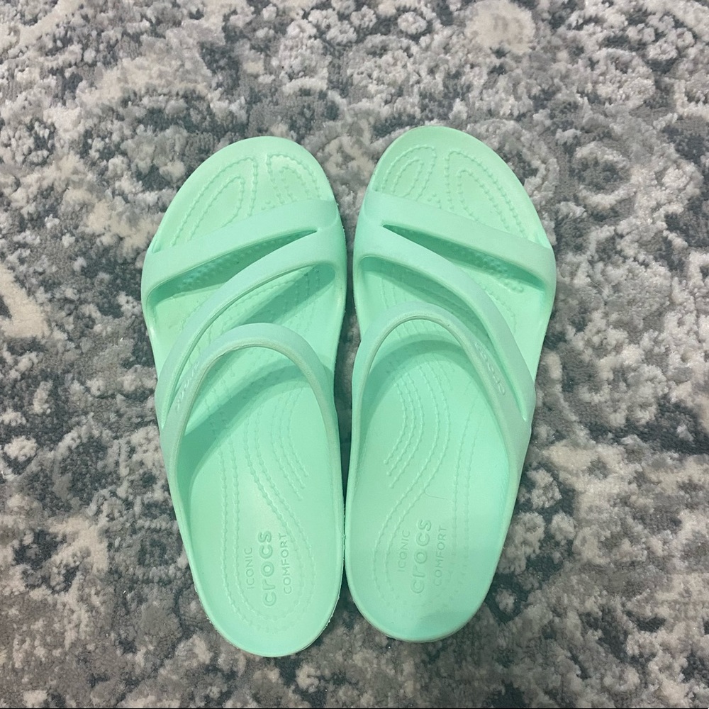 EUC CROCS Swiftwater Sandals Mint Green Size 7